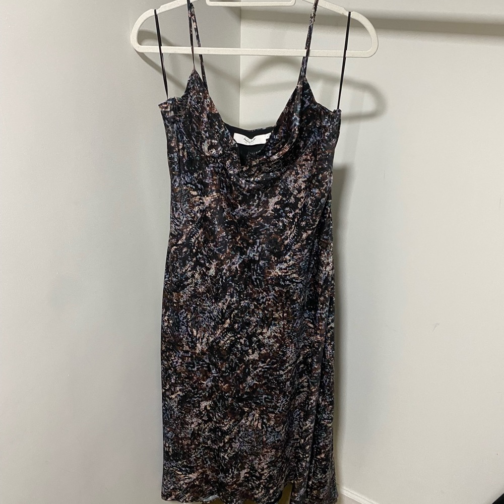 Multicolor deep v cocktail dress